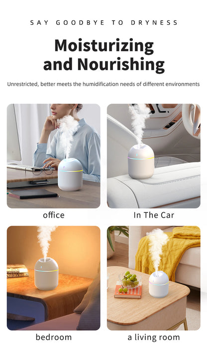270ML Air Humidifier Cool Mist Aroma Diffuser LED Night Light  power-off protect USB Humidificador For Home Office